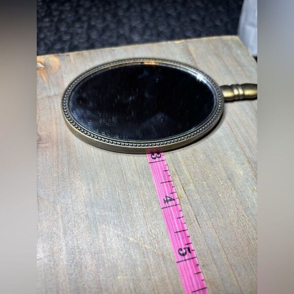 8” Vintage Style Chevron Print Handheld Mirror EPC - Picture 4 of 4